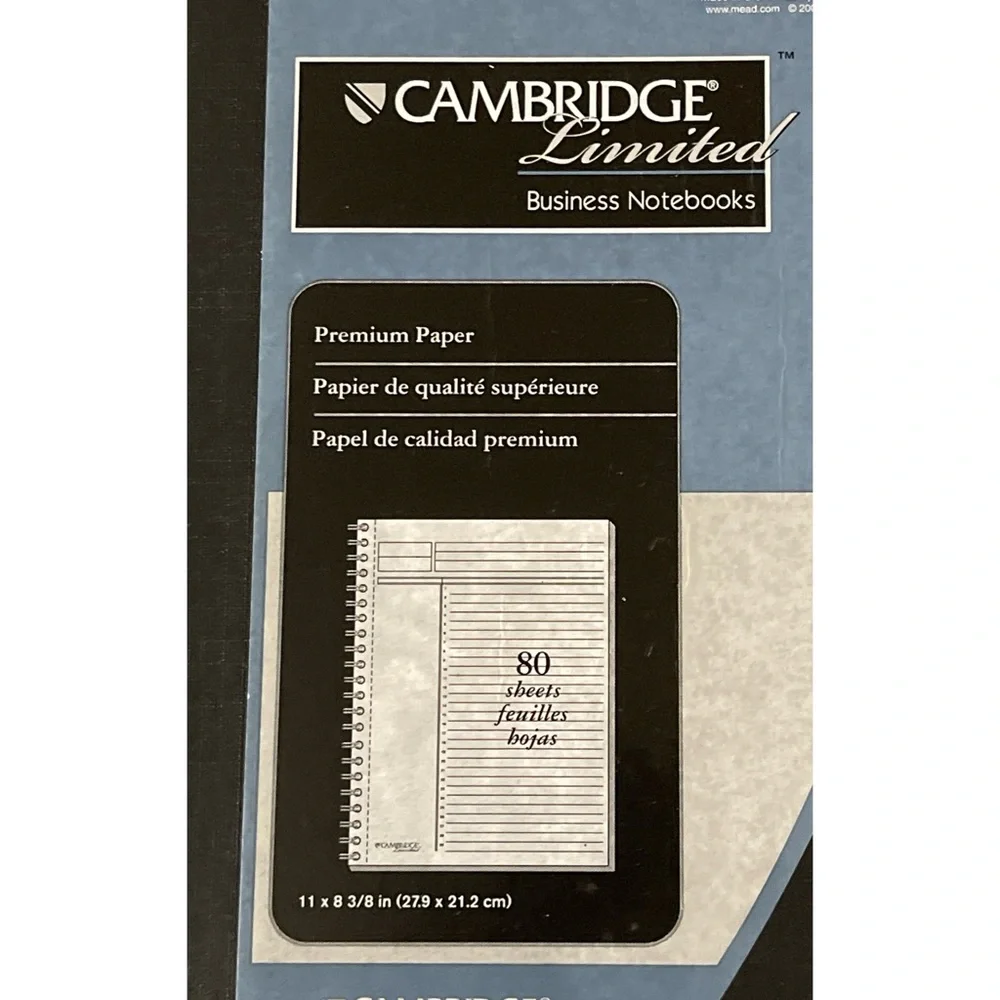 NEW Lot of 2 Cambridge Limited Business Notebooks Premium Paper 11 x 8-3/8